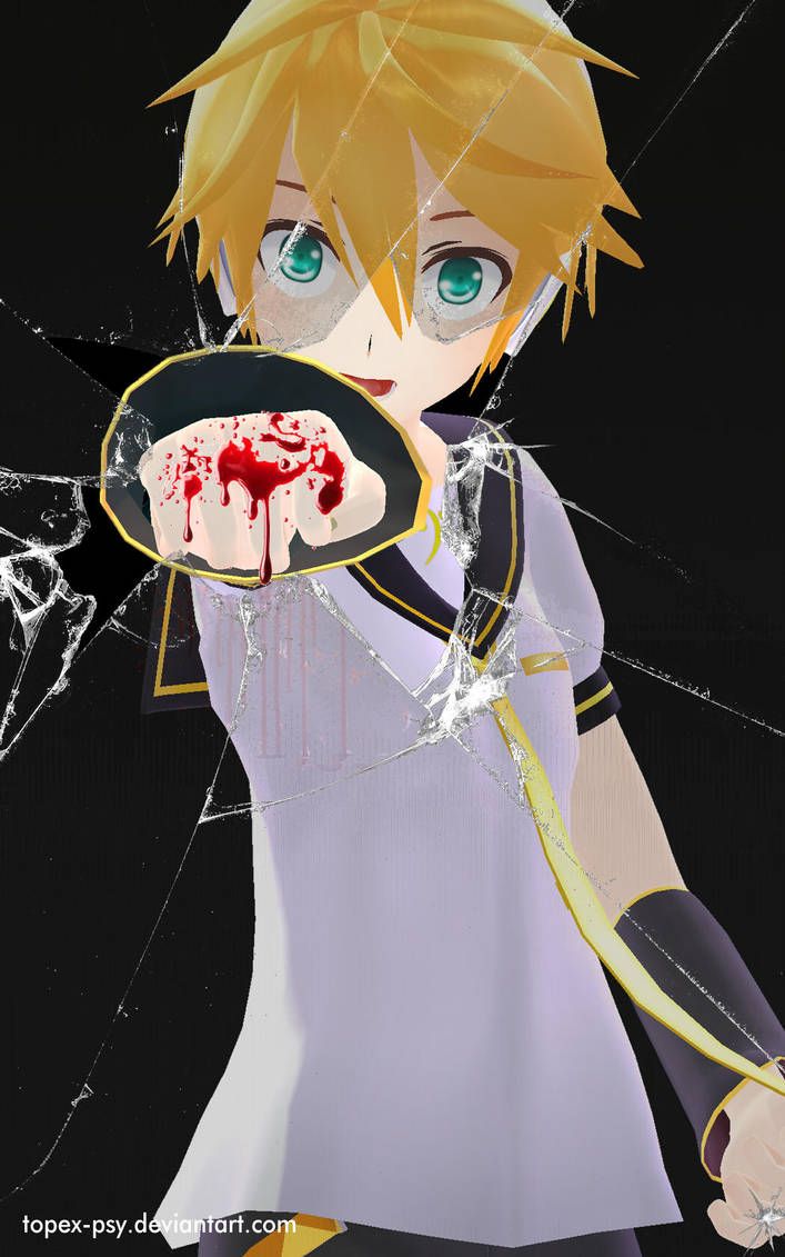 Mmd Kagamine Len Punch Broken Glass Wallpaper By Topex Psy On Deviantart