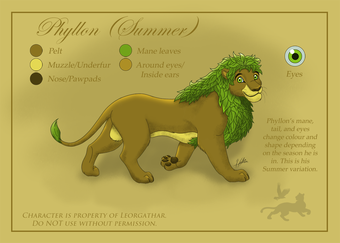 Adult Phyllon (Ref. Sheet) by Leorgathar