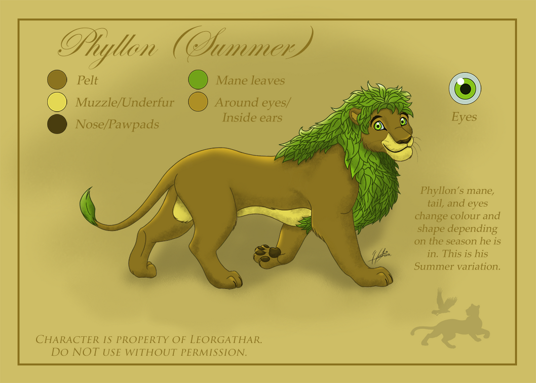 Adult Phyllon (Ref. Sheet) by Leorgathar
