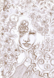 Cogs and Flowers by LunaJMS