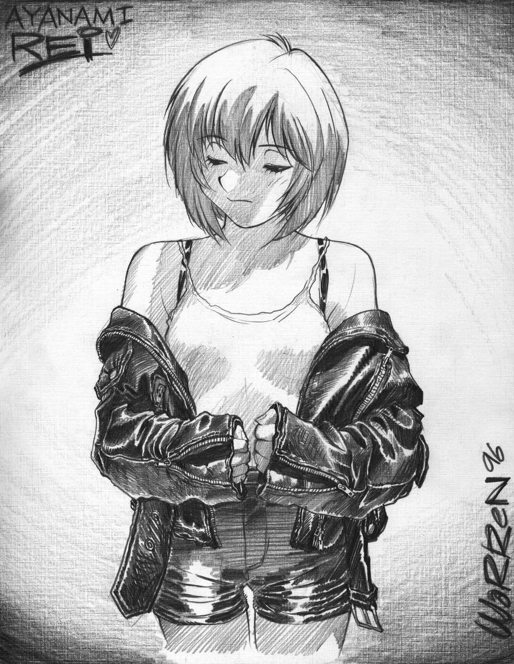 '96 'Leather-jacket Rei Ayanami' sketch by AdamWarren