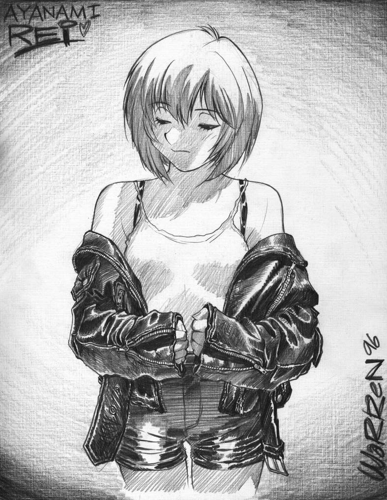 '96 'Leather-jacket Rei Ayanami' sketch by AdamWarren