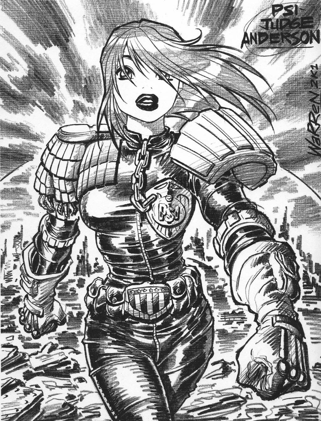 Judge Dredd's PSI-JUDGE ANDERSON, '01 by AdamWarren