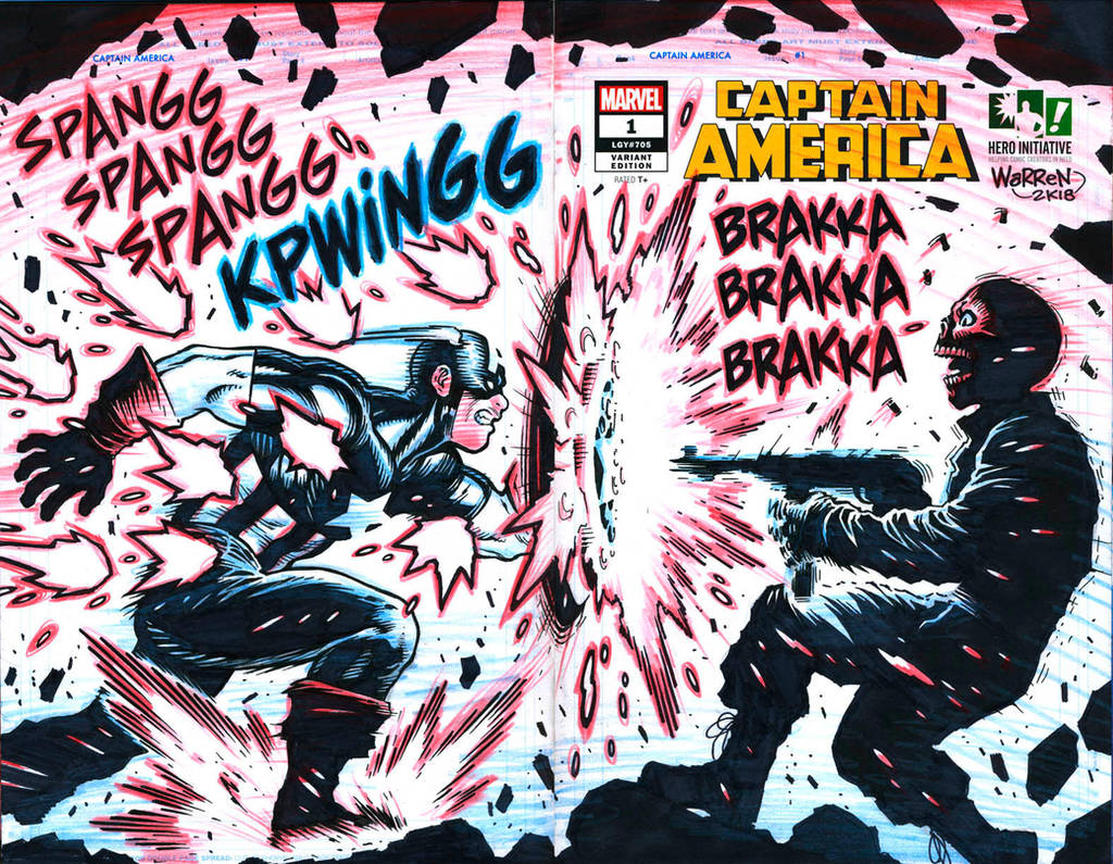 CAPTAIN AMERICA sketch cover for Hero Initiative by AdamWarren