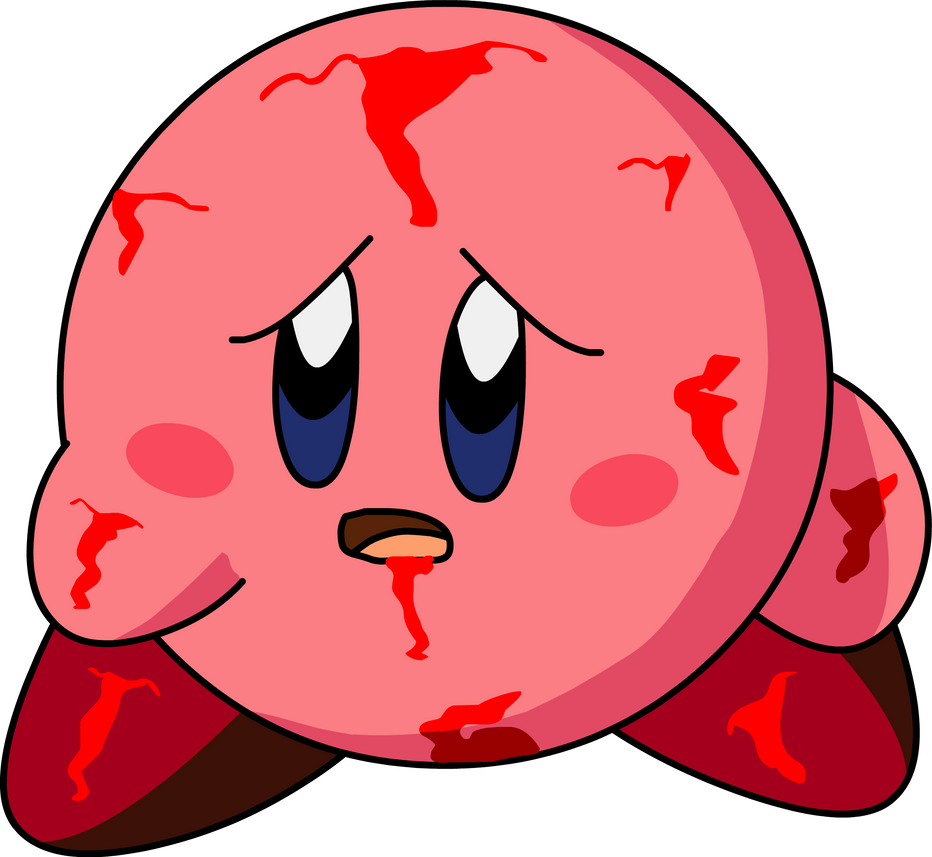 Injured Kirby 1 with blood by AsylusGoji91 on DeviantArt
