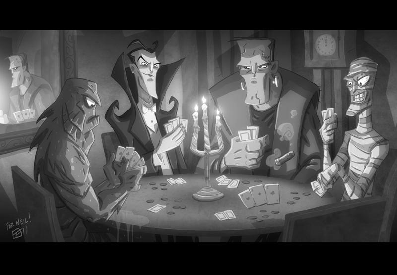 Monsters Playing Poker by OtisFrampton