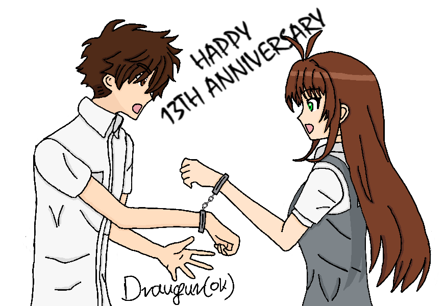 Sakura and Syaoran handcuffed by Draugurok
