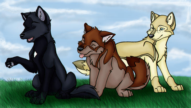 Siblings in a meadow by DeyVarah