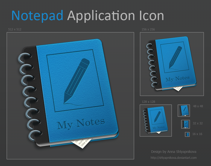 Notepad Application Icon by shlyapnikova