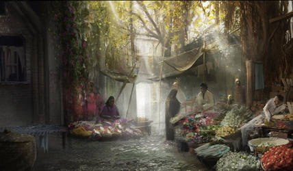 Concept Art : Oriental Market by Gycinn
