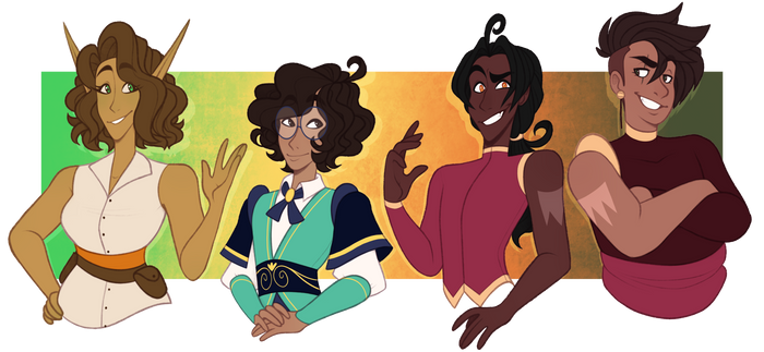 Mom friend, her gay bff, and his men by TheZodiacLord