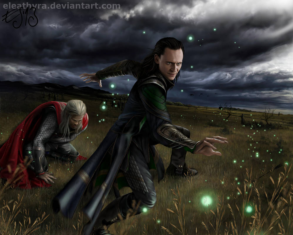 Thor and Loki by eleathyra