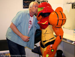 Mario's voice actor and Samus by Yukilefay