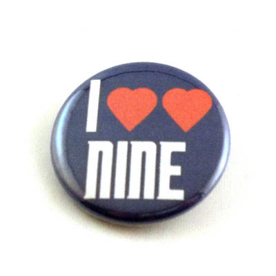 I Heart Heart Nine pinback button and magnet by LittleHouseCrafting