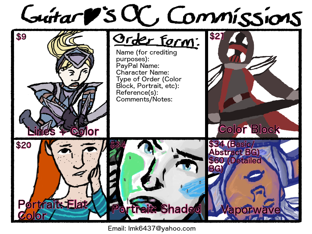Commissions Page by guitarlove6437 Commissions Page by guitarlove6437