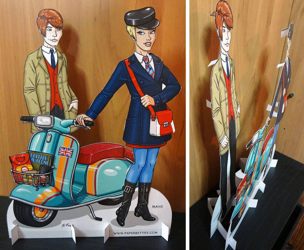 Mod, Mod Scooter Couple Paper Dolls by Shannanigan