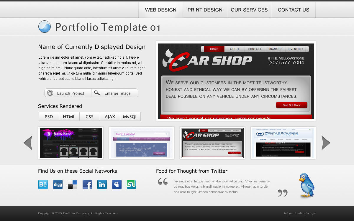 Portfolio Template 01 by rthaut