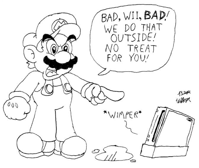 Mario finds Wii on the carpet by Beau-Skunk