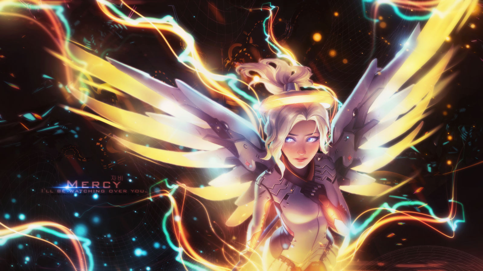 Wallpaper | Collab | Mercy | Overwatch by oOnadileeOo on DeviantArt