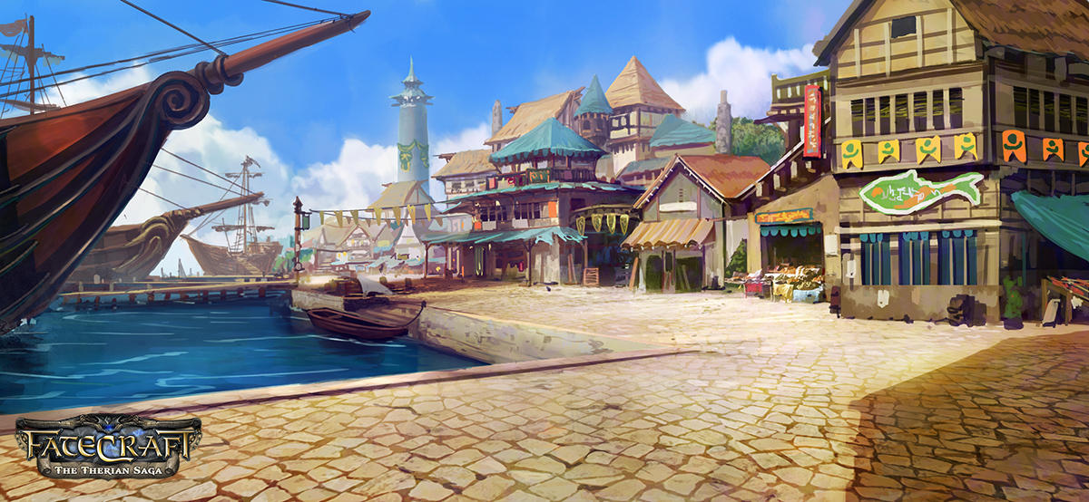 Fatecraft Port Town by TylerEdlinArt