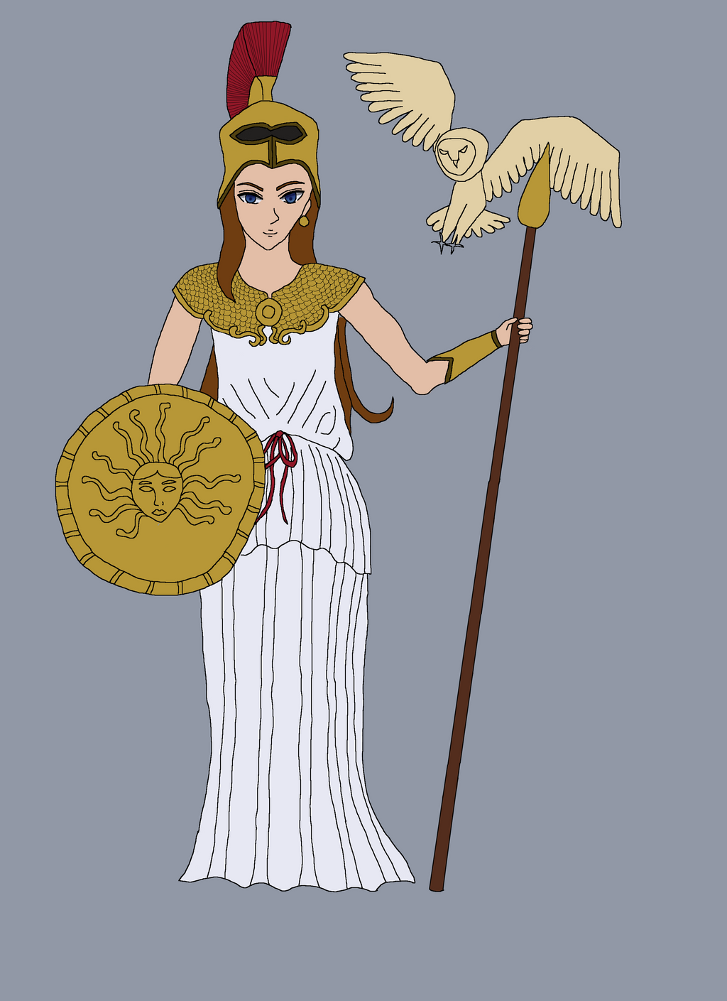 Athena with Owl WIP by bebesdupoire