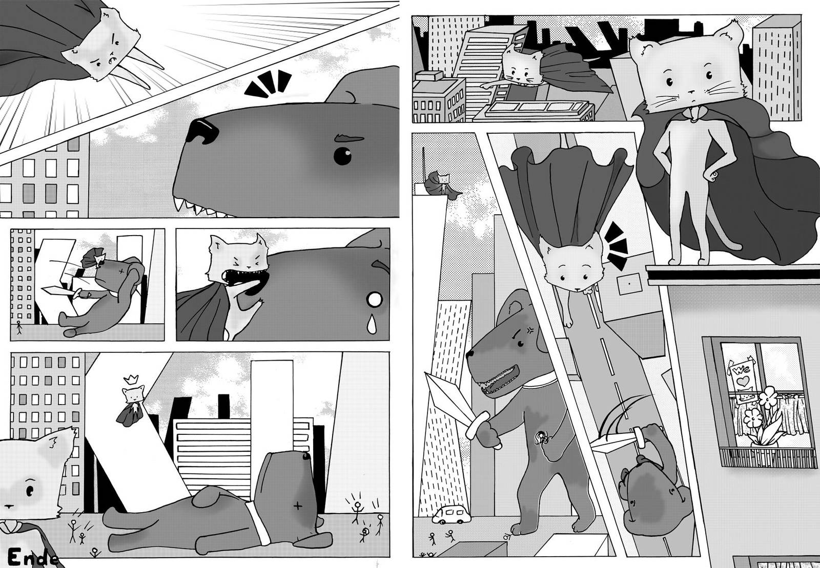 Supercat vs Dogzilla! by Creative-Caro