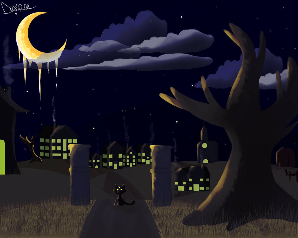 spooky scenery by xennei