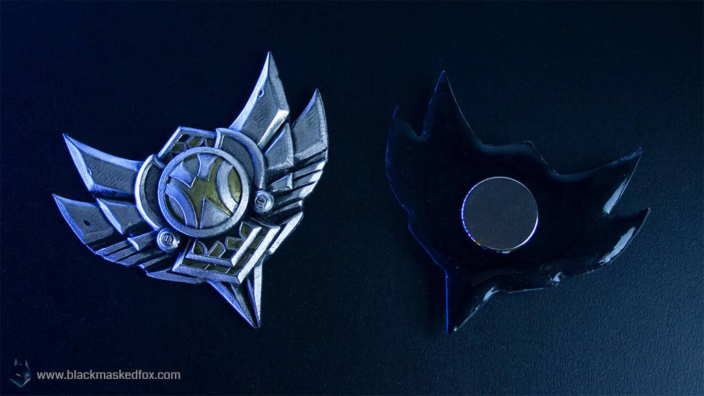League of Legends Silver Badge Magnet by blackmaskedfox
