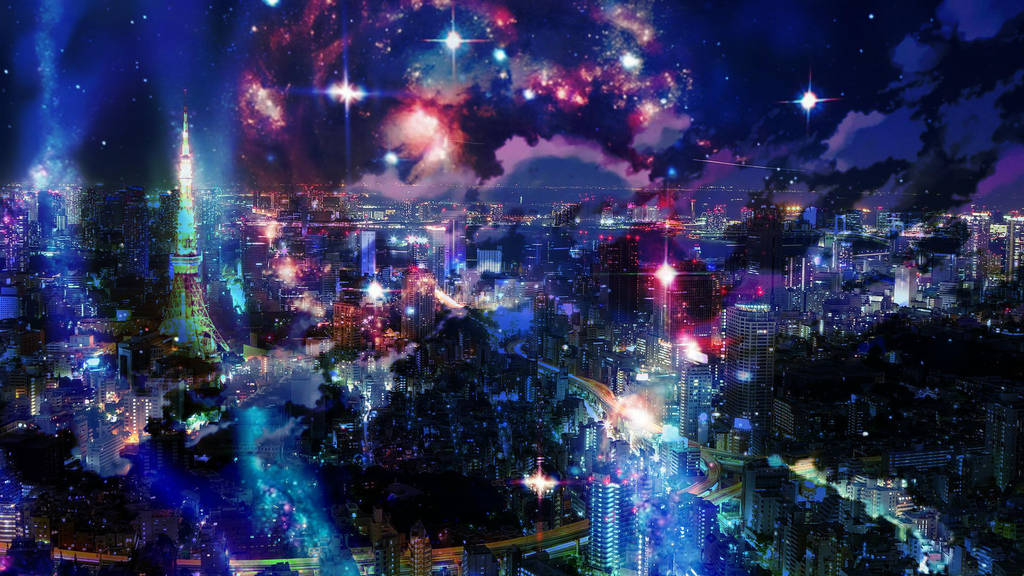 F2u Tokyo Anime Galaxy Background By Tamakiito Sama On Deviantart