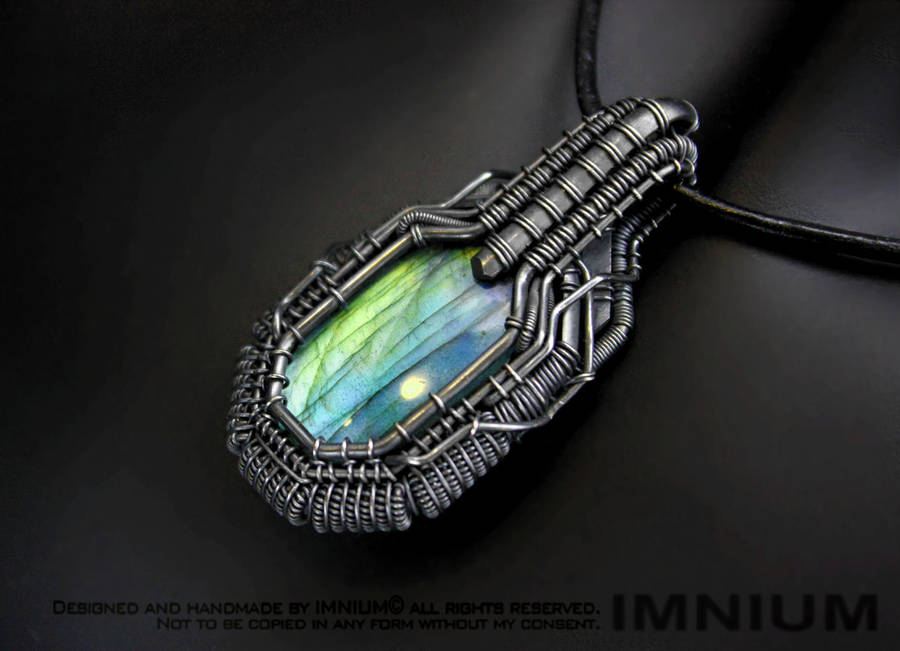 Armored labradorite pendant III by IMNIUM