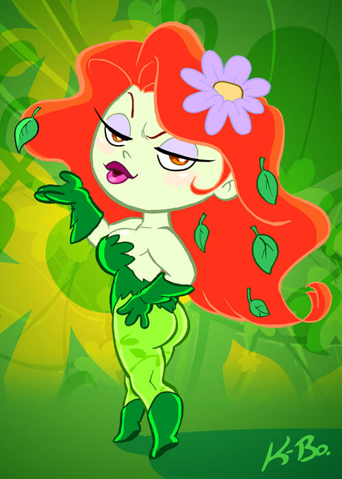 Bat-Villains: Poison Ivy Art Card by kevinbolk