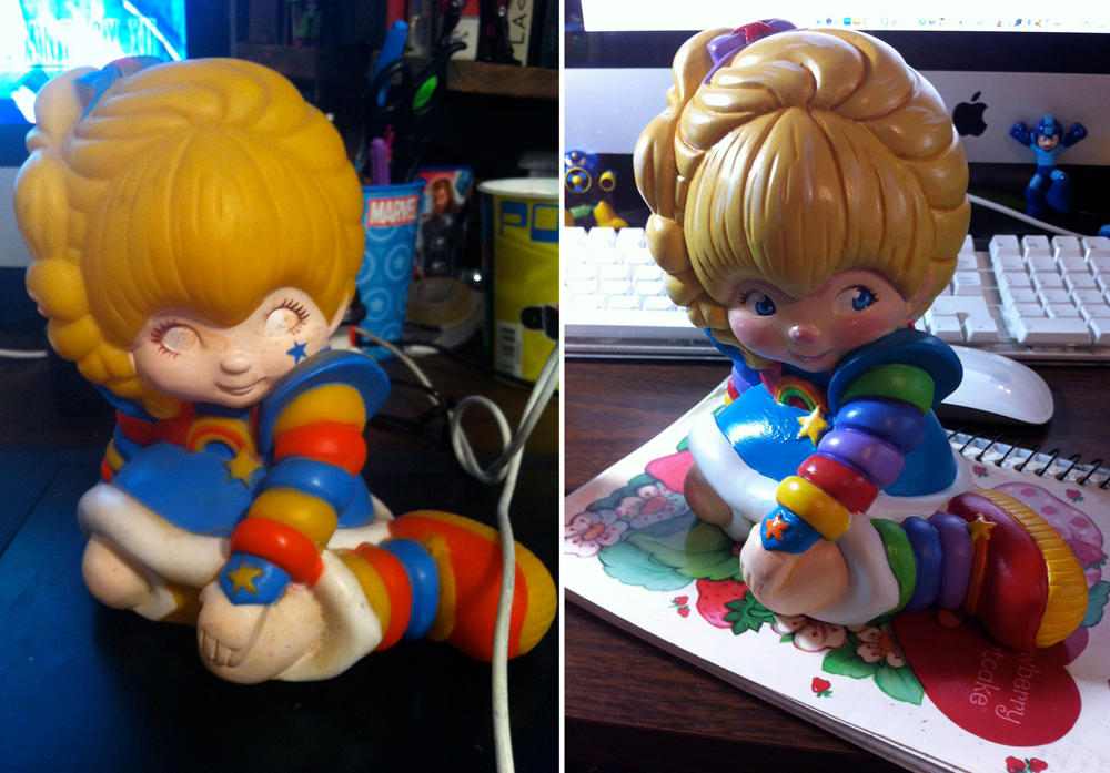 Vintage Rainbow Brite Toy Bank Repainted by kevinbolk