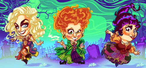 Halloween Hotties HOCUS POCUS Sanderson Sisters by kevinbolk