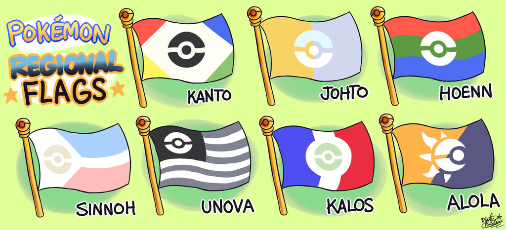 Pokemon Main Series Regional Flags (Fanmade) by MAST3R-RAINB0W