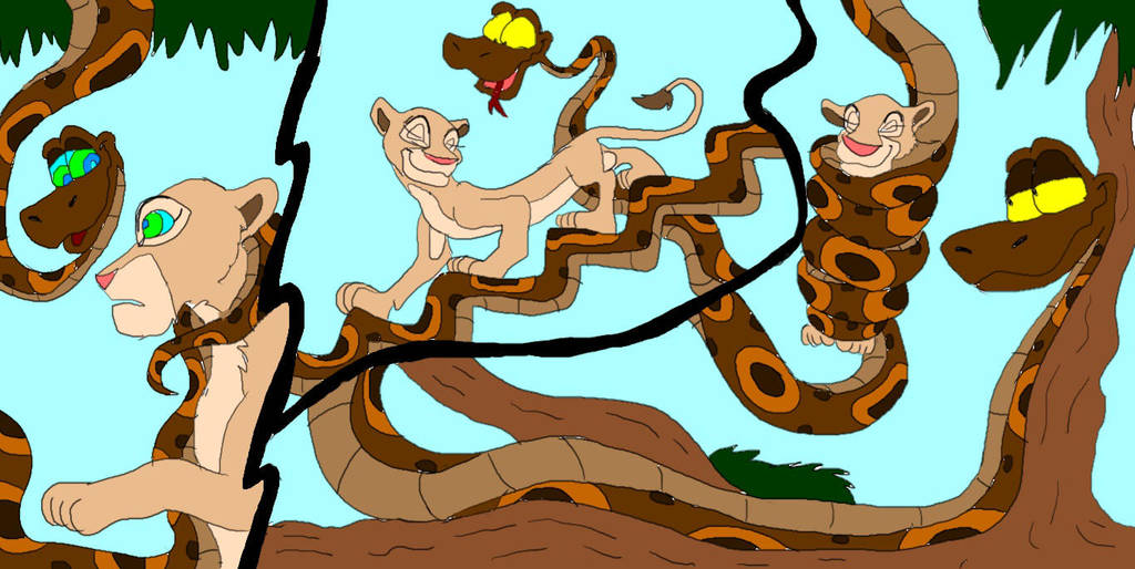 Kaa Hypnotizes Nala by SammyD-Productions on DeviantArt