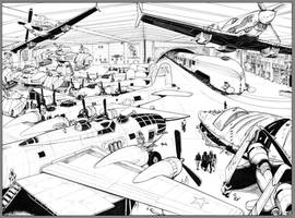 WARBIRDS OF MARS Golden Age pg2-3 Inks by DocRedfield