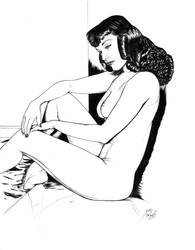 Bettie Page nude by DocRedfield
