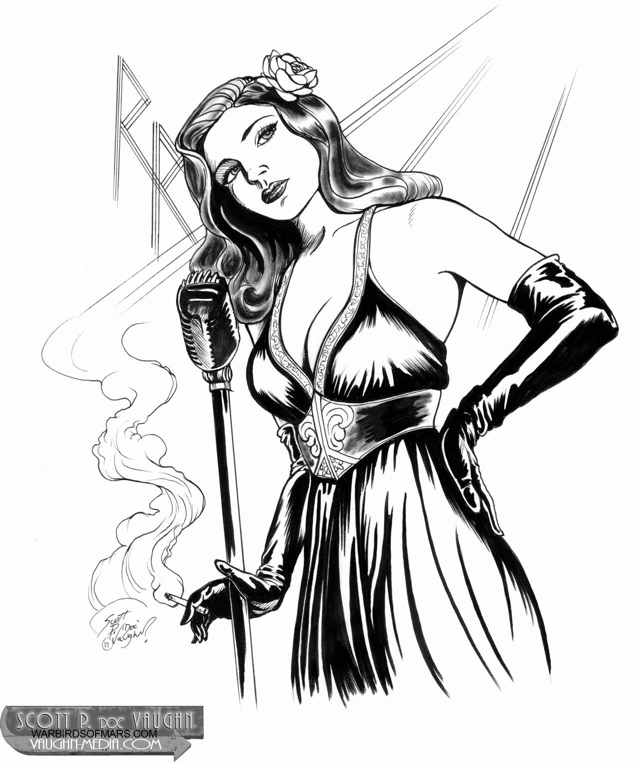 Josie Taylor -torch singer pinup by DocRedfield