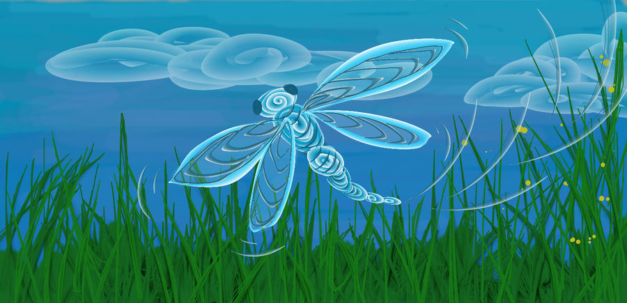 Dragonfly In Summer by etchedglass