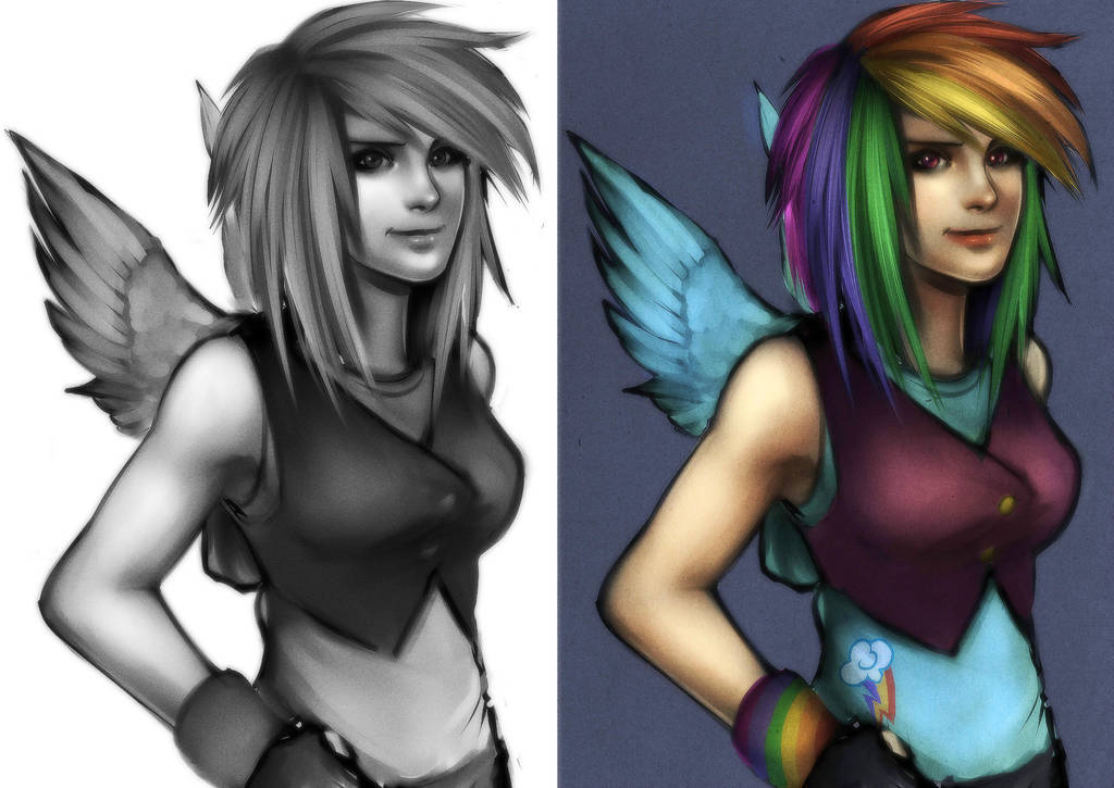 Human Rainbow Dash by RizCifra