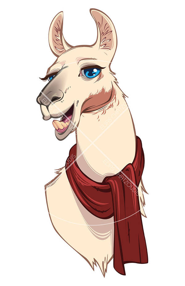 Cute Llama vector by Elias-Chatzoudis