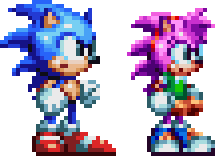 Sonic Mania Style Sonic and Amy by cloud6625 on DeviantArt