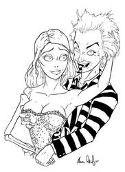 Aarondarkk Aaron Grief Deviantart Beetlejuice And Emily Corpse Bride Coloring Page By Aarondarkk