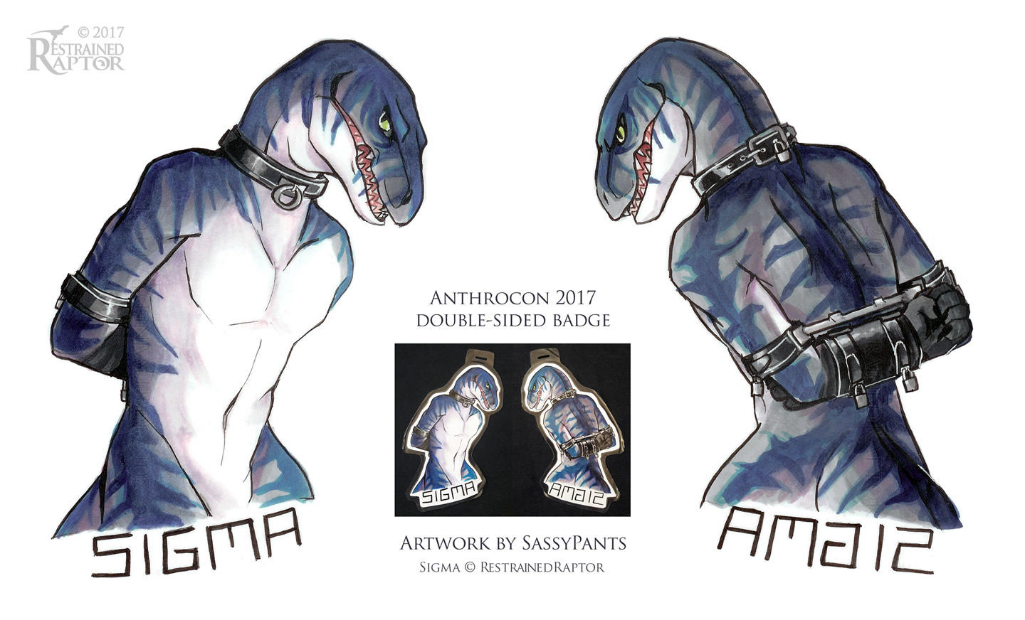 Anthrocon 2017 Con Badge by SassyPants by RestrainedRaptor