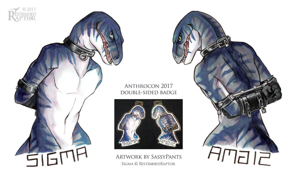 Anthrocon 2017 Con Badge by SassyPants by RestrainedRaptor