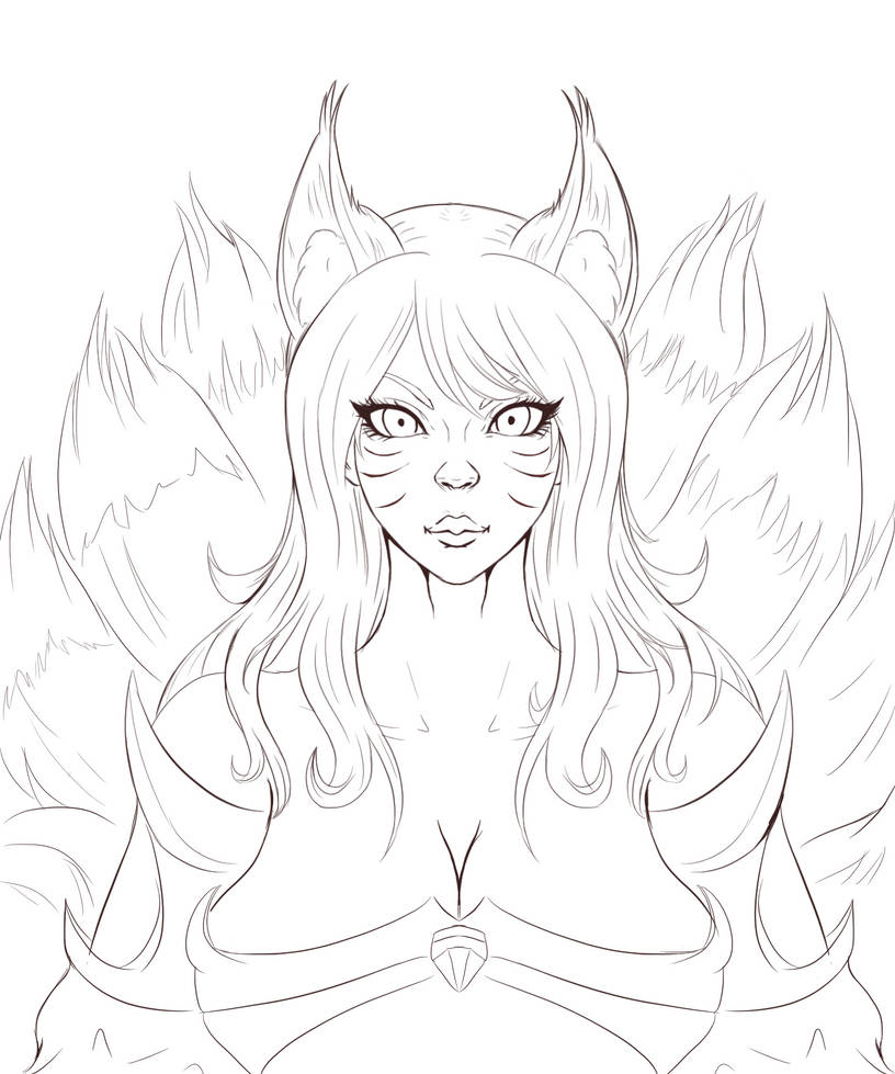 ahri - lineart by nexgen69 ahri - lineart by nexgen69