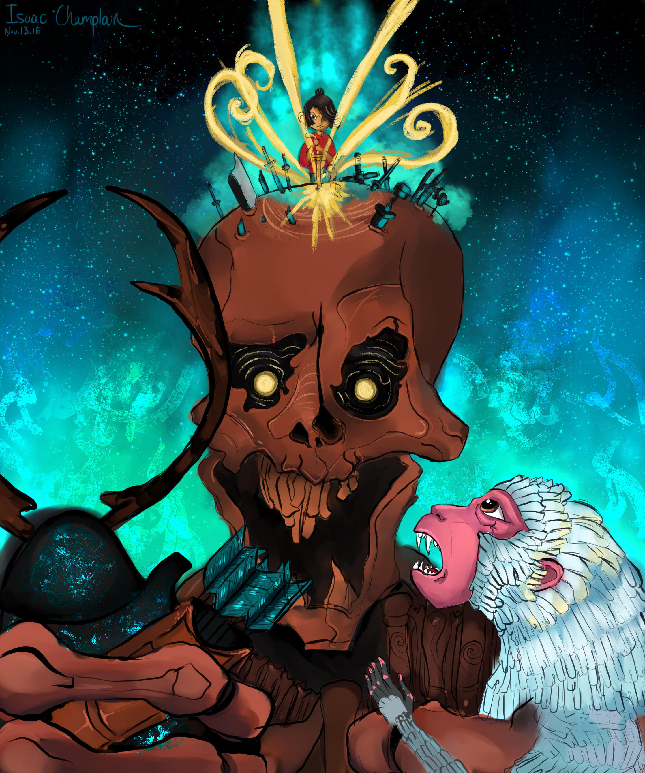 Kubo Vs Skeleton by IsaacChamplain