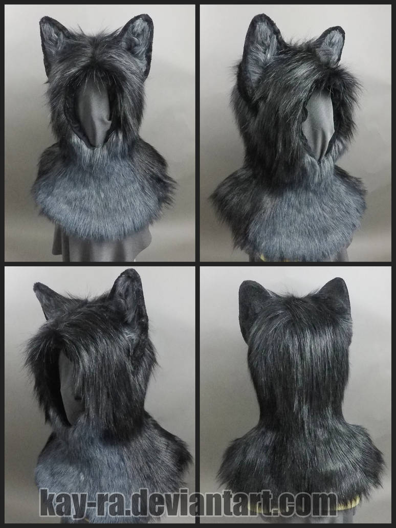 Wolf hood commission by Kay-Ra