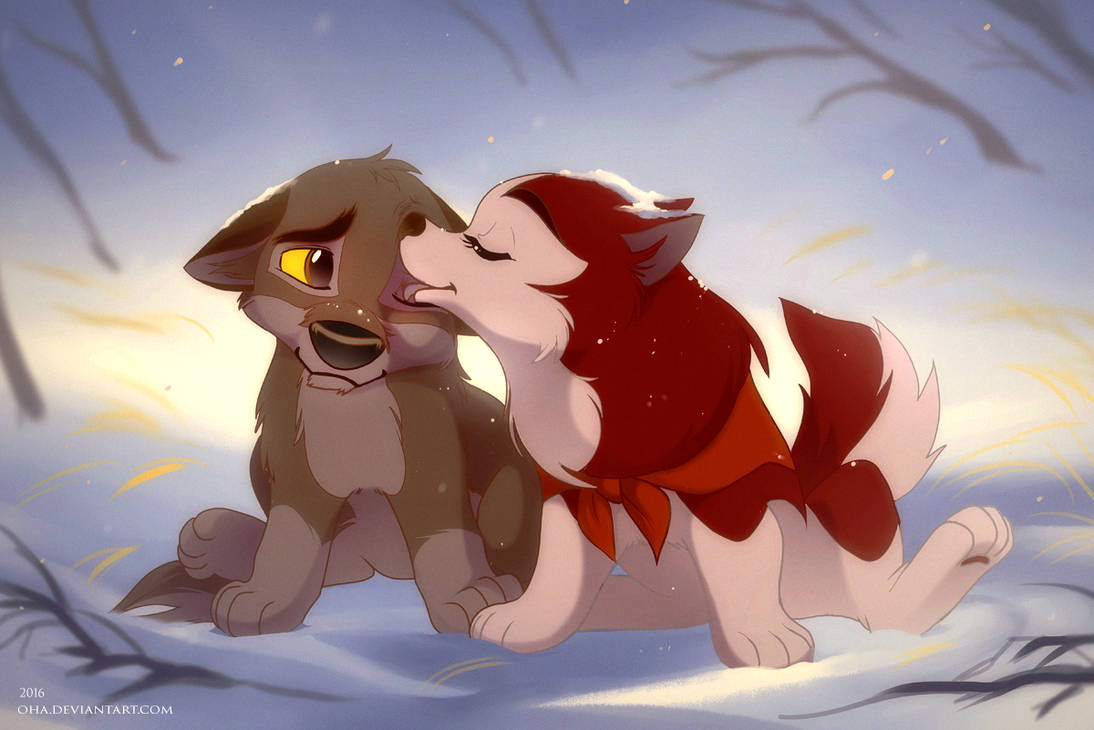 Jenna and Balto - puppy kiss by Oha Jenna and Balto - puppy kiss by Oha