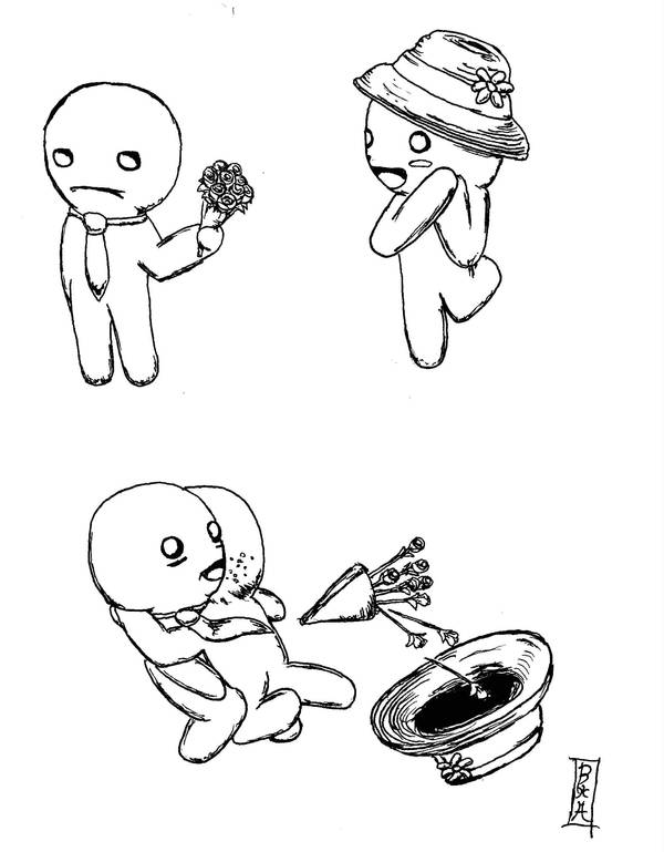 Tie-kun Gives Hat-chan Roses by master-meepist